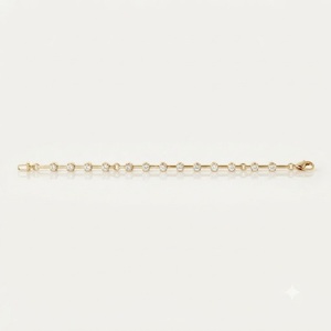 Bracelet empilable en or fin avec chaîne barre et diamants de laboratoire, en or massif 14K serti clos, cadeau de fiançailles - Product Image 3