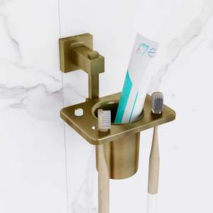 Brass Bathroom Accessories Set Modern Luxury Brass Bath Set with Liquid Soap Dispenser <b>Toothbrush</b> <b>Holder</b> Soap Dish Tray - Product Image 3