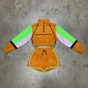 Conjunto Corto de Chaqueta Cortavientos de Encaje de Color Sólido y Corte Regular, Hecho a Medida OEM/ODM para Mujer, Resistente al Viento e Impermeable, Ropa Casual - Product Image 4