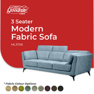 Goodnite 2-Piece 3-Seater Minimalist Sectional Sofa Set Eco-Friendly Fabric <b>Padded</b> Arms Comfortable Durable Living room Use - Product Image 5