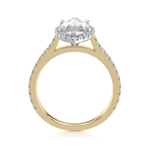 แหวนหมั้นเพชรทรงมาร์คีส์ 1.5 กะรัต ทองคำขาว 10K ชุบโรเดียม ประดับเพชรแล็บโกรว์ พร้อมวงแหวนพาเว่ ได้รับการรับรองจาก IGI - Product Image 4