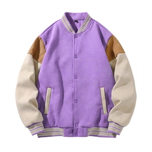 Chaqueta Varsity Personalizada de Estilo Vintage con Bloques de Color, Resistente al Viento, Anti-UV, Ecológica, Unisex, Informal, para Calle, Chaqueta Bomber - Product Image 1