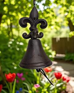 Sonnette de porte classique en fonte avec un attrait décoratif pour portail de jardin, entrée, porche et style rustique. - Product Image 5