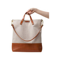 Bolsa de Fin de Semana Extra Grande de Lona de Algodón Ecológica con Asa y Bolsillo con Cremallera, Logotipo Personalizado, Patrón Promocional, Regalo