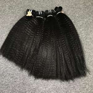 Extensions de cheveux Remy vierges crus Kinky Straight Bundles perruque avant pour femmes cheveux non transformés non endommagés> = 60% rapport de cheveux le plus long - Product Image 2