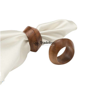 Anillos de Servilleta de Madera Clásicos Modernos para Boda, Duraderos, Ecológicos, Hechos a Mano, Accesorios Premium para la Mesa de Comedor por Tradebyd - Product Image 3