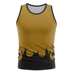 Men Solid Sporty Tank <b>Top</b> O-Neck Casual Knitted Breathable Sleeveless Shirt with Front Logo - Product Image 6