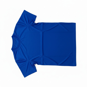 Camiseta de Manga Corta Azul Rey para Hombre, 100% Poliéster, Secado Rápido, Corte Regular, Color Sólido Informal, Cuello Redondo, Tejido de Punto Transpirable - Product Image 4