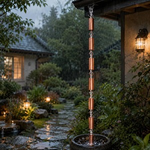 Chaîne de pluie en métal tendance pour la décoration extérieure moderne du jardin - Product Image 5