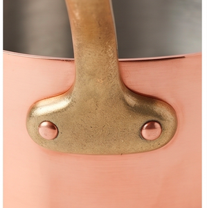 Copper Sauce <b>Pans</b> Set With Brass <b>Handles</b> Vintage Style Durable Metal Cookware For Gas And Induction Stoves Use - Product Image 2