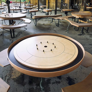 Planche de Crokinole carrée en bois artisanale, design de table écologique |   Décoration moderne pour la maison, idéale pour les fêtes de pendaison de crémaillère et les mariages | - Product Image 1