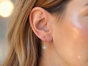 14K Yellow Gold Lab Grown Diamond Cluster Flower Lever back <b>Earrings</b> <b>Fine</b> Jewelry Gift For Women Girls Anniversary Birthday Gift - Product Image 4