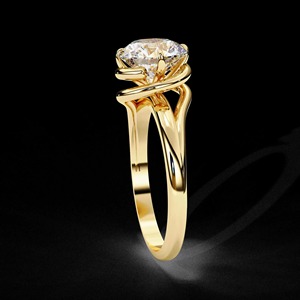 Bague de fiançailles en moissanite ronde, pierre centrale de 7 mm 1,29 CT, bague torsadée croisée, bague de mariée en argent sterling - Product Image 3