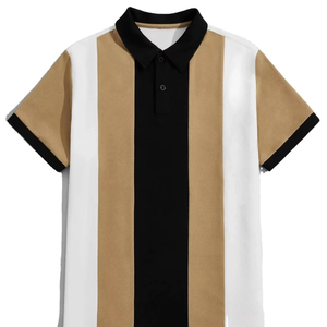 เสื้อโปโลผู้ชายแบบขายส่ง OEM ออกแบบเองได้ คุณภาพสูง แขนสั้น เสื้อยืดโปโลสำหรับตีกอล์ฟ - Product Image 1