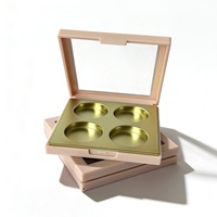 4-Ring-Palette mit runden Löchern, transparentem Deckel und heißem Verkaufserfolg für loses Puder und Rouge