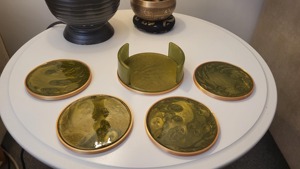 Decorative Classic Eco-Friendly Resin Non-Slip Coaster Set High Standard Quality Gift Home Decor Coffee Tea Cups - Product Image 6