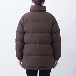 Blouson matelassé pour femme Hawk Eye, col montant, fermeture éclair sur le devant, long, chaud pour l'hiver, couleur unie, rembourrage épais en polyester - Product Image 5