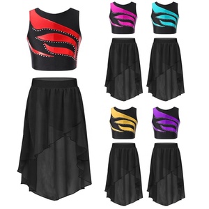 6-14 trajes de baile modernos para niñas, ropa para niños, ropa de entrenamiento de prácticas para niños, conjunto de ropa de actuación de baile en escenario - Product Image 3