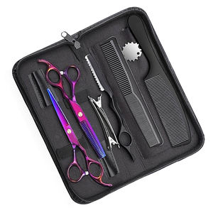 Tijeras de Peluquería Profesionales de Acero Inoxidable de Alta Calidad, Personalizables, Kit de Tijeras de Corte y Entresacado para Salón, Juego de Herramientas de Estilismo - Product Image 4