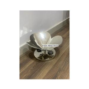 Bol sur piédestal élégant en métal argenté avec bord cannelé, décoration moderne pour la maison, plat de service pour fruits et bonbons, prix d'usine - Product Image 3