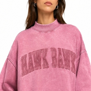 Sweat-shirt à col roulé pour femme, doux, chaud et confortable, style streetwear tendance, à épaules tombantes, manches longues, pour l'automne - Product Image 4