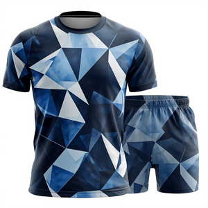 Ensemble court d'été pour homme à sublimation géométrique à séchage rapide - Product Image 2
