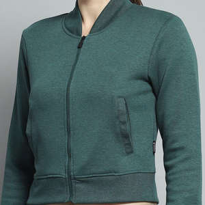 Nouvel ensemble de survêtement sportif respirant 100 % coton de haute qualité avec logo personnalisé pour femme, taille plus, ensemble jogging 2 pièces avec fermeture éclair pour l'entraînement - Product Image 6