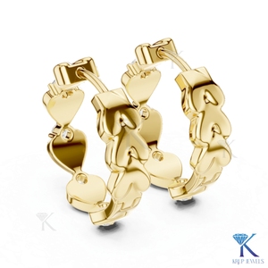 Pendientes de Aro con Motivo de Corazón de Diamante CVD Cultivado en Laboratorio, Oro Sólido de 14K y 18K, Joyería Fina para Mujer, Fabricante de Joyería para Bodas - Product Image 4