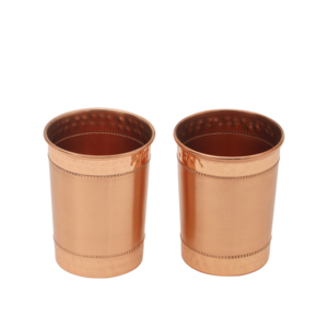 แก้วน้ำทองแดงแท้แบบอินเดียโบราณ แก้วน้ำทองแดงอายุรเวทเพื่อสุขภาพ ภาชนะใส่น้ำสำหรับครัวเรือน ของตกแต่งบ้านและโรงแรม - Product Image 3