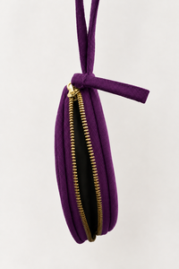 Estuche para Monedas de Algodón Morado, Bolsa Pequeña con Cierre y Correa para Colgar - Product Image 1