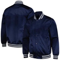 Herren Marineblau Bomberjacke Einfarbig Umlegekragen Regular Fit Canvas Wasserdicht Winterbekleidung
