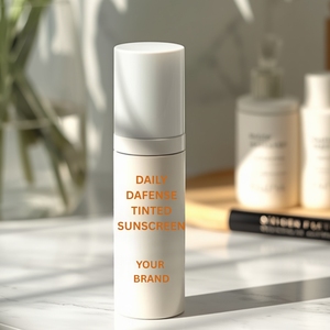 Envase Cosmético Mate Recargable en Botella y Tubo para Crema Solar con Tinte Naranja, Marca Privada, 50 ml, Tapa de Rosca para Cuidado Facial - Product Image 3