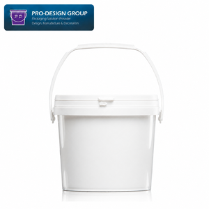 Seau en plastique adhésif de 2 L avec poignée et couvercle plat pour la colle et l'emballage d'adhésifs industriels, stockage rond étanche - Product Image 3