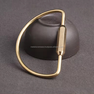 พวงกุญแจรูปตัว D ทำด้วยมือพวงกุญแจทองเหลืองพวงกุญแจคลาสสิกอุปกรณ์ตั้งแคมป์ EDC - Product Image 2