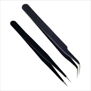 Pinzas para Pestañas de Acero Inoxidable con Logotipo Personalizado, Duraderas, con Punta Dentada de 10 mm de Longitud - Suministros para Pestañas de Volumen de Marca Privada - Product Image 6