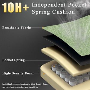 Ergonomic Gaming Chair with Pocketed Spring Cushion Footrest Adjustable Lumbar Support Durable Breathable Fabric Computer Chair - Product Image 2