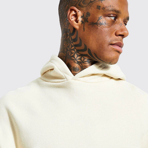 Sweat-shirt à capuche oversize brodé pour homme, imprimé sérigraphié, respirant, écologique, teinture unie, style streetwear, collection 2026 - Product Image 5