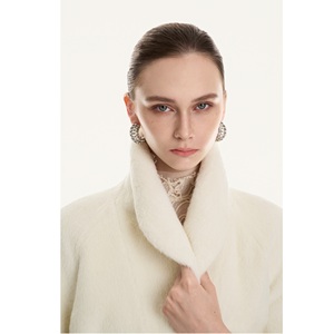 Abrigo de Alpaca VENETO para Mujer, Elegante, Cuello Solapa, Chaqueta Larga de Piel de Alpaca, Ropa de Invierno, Venta Caliente - Product Image 4