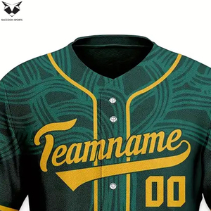 Camiseta de Béisbol de Tela Suave con Estampado Gráfico Verde Oscuro, Nueva Llegada, Personalizada, de Alta Calidad, Transpirable, 100% Poliéster, Impresión Digital - Product Image 5
