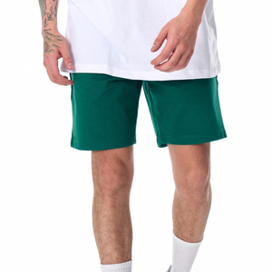 Shorts Bermuda en coton vert uni pour homme, taille à cordon, vêtements décontractés - Product Image 3