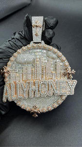Custom ALL <b>MONEY</b> Pendant in 925 Sterling Silver with Iced Moissanite Diamonds Hip Hop Jewelry - Product Image 3