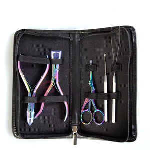 Kit de Pinzas para Extensiones de Cabello de Acero Inoxidable con Tijeras y Herramientas, Revestimiento de Color Personalizado para Instalación y Remoción - Product Image 2