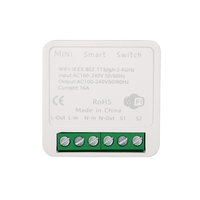 Interrupteur intelligent WiFi Tuya Mini 16A, module d'automatisation domestique intelligent bidirectionnel avec télécommande, portée de 30 à 100 m pour système de maison intelligente