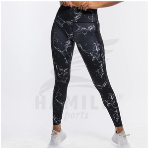 Custom New Design High Waist Quick Dry Yoga <b>Leggings</b> Solid <b>Pattern</b> with Elastic Waist Closure Customizable OME Service Pant - Product Image 1