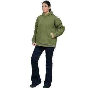 Sweat-shirts en coton polyester imprimé olive pour femmes, respirants, doux, style streetwear décontracté pour l'hiver - Product Image 3