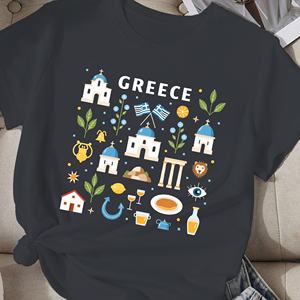 Camiseta cómoda con diseño de símbolos griegos icónicos para mujer - Product Image 2