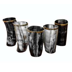 Vasos de Chupito de Cuerno Natural, Vasos para Vodka, Vasos para Tequila, Mini Vasos de Cuerno de Búfalo, Estilo Vikingo - Product Image 1