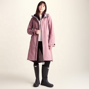 <b>Pink</b> <b>Waterproof</b> Woven Zipper Women's Bomber <b>Jacket</b> Hooded Windproof Long Sleeve Outerwear for Outdoor Travel - Product Image 5