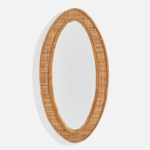 Natural <b>rattan</b> mirrors best seller home furnishing accessory handmade oval dressing mirror - Product Image 3