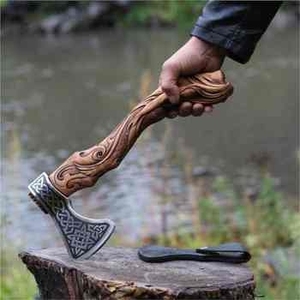 Tomahawks de Grado Industrial Forjados a Mano con Parte Trasera Plana, Cabeza de Acero de Alto Carbono, Mango de Madera de Fresno, Longitud de Cuchilla Personalizable, OEM/ODM - Product Image 2